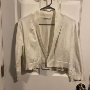 Calvin Klein white cardigan.